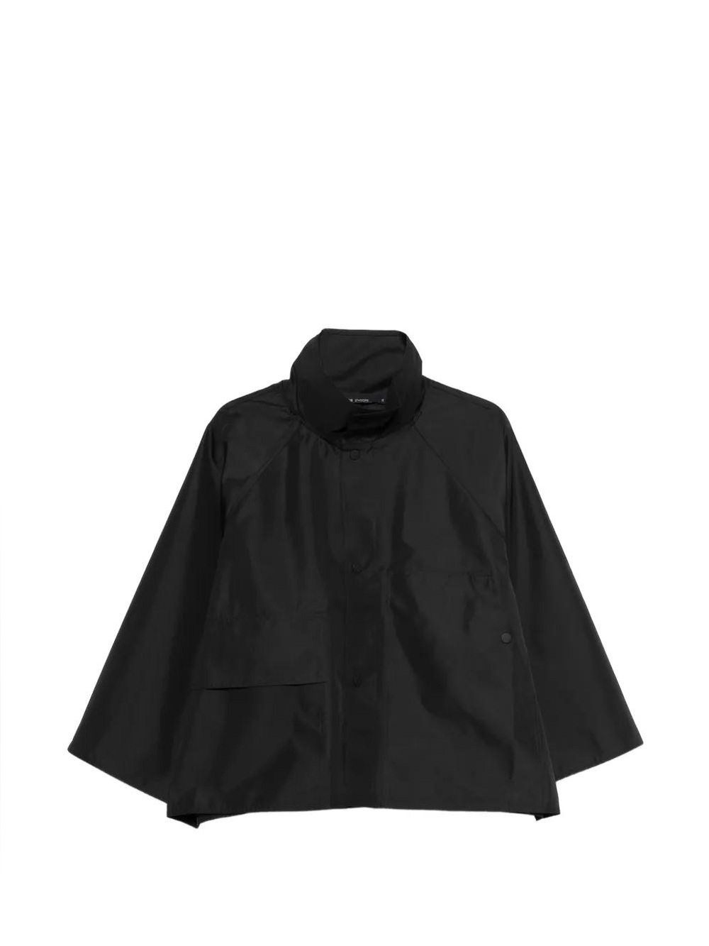 COS Black Short Funnel-Neck Cape Jacket